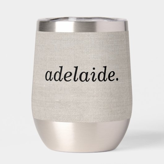 Modern Monogram Elegant Linnen Look Initiaal Naam (Achterkant)