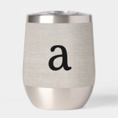 Modern Monogram Elegant Linnen Look Initiaal Naam (Voorkant)