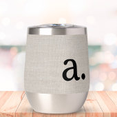 Modern Monogram Elegant Linnen Look Initiaal Naam