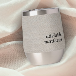 Modern Monogram Elegant Linnen Look Initiaal Naam