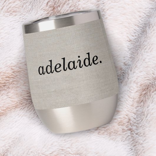 Modern Monogram Elegant Linnen Look Initiaal Naam