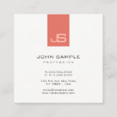 Modern Monogram Elegant ontworpen Sjabloon Vierkante Visitekaartje (Achterkant)
