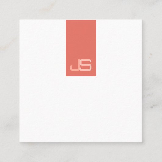 Modern Monogram Elegant ontworpen Sjabloon Vierkante Visitekaartje (Voorkant)