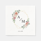 Modern Monogram Elegant Pastel Boho Servet (Voorkant)