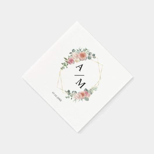 Modern Monogram Elegant Pastel Boho Servet (Hoek)
