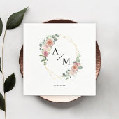 Modern Monogram Elegant Pastel Boho Servet