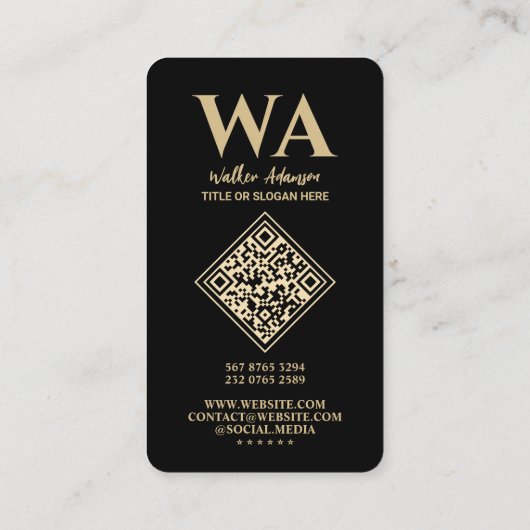 Modern monogram | Elegant professioneel faux goud Visitekaartje (Achterkant)