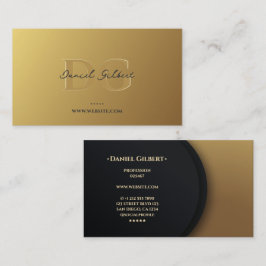 Modern Monogram Elegant Professioneel Goud Visitekaartje