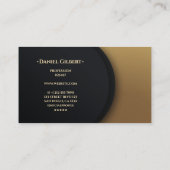 Modern Monogram Elegant Professioneel Goud Visitekaartje (Achterkant)