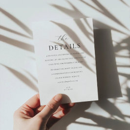 Modern Monogram Elegant Script Details Trouwen Informatiekaartje