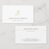 Modern Monogram Elegant Sjabloon Consultant Visitekaartje (Voorkant / Achterkant)