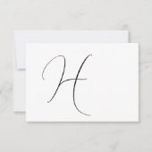 Modern Monogram Elegant Zwart-wit Bruiloft RSVP Kaartje (Voorkant)