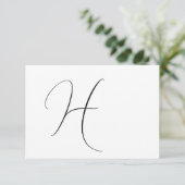 Modern Monogram Elegant Zwart-wit Bruiloft RSVP Kaartje (Staand voorkant)