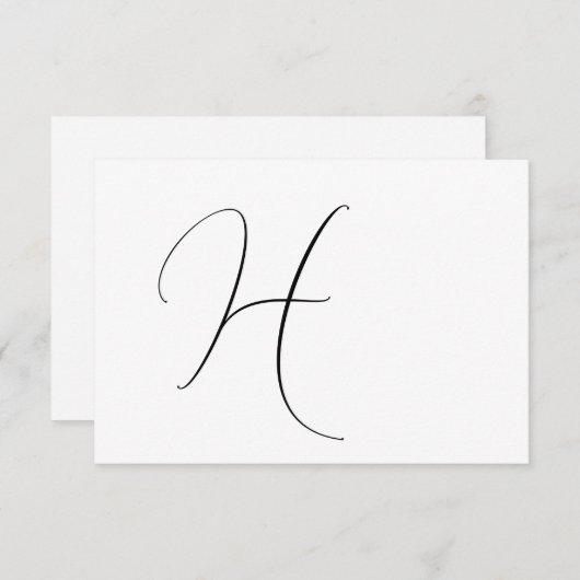 Modern Monogram Elegant Zwart-wit Bruiloft RSVP Kaartje (Voorkant / Achterkant)