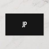 Modern Monogram Elegant Zwart Wit Eenvoudig Vlak Visitekaartje (Voorkant)