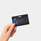 Modern monogram en bewerkbare vormen en kleuren badge (Handheld)