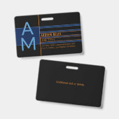 Modern monogram en bewerkbare vormen en kleuren badge (Voor- en achterkant)