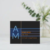 Modern monogram en bewerkbare vormen en kleuren briefkaart (Staand voorkant)