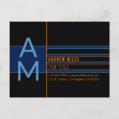 Modern monogram en bewerkbare vormen en kleuren briefkaart (Voorkant)