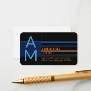 Modern monogram en bewerkbare vormen en kleuren informatiekaartje