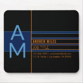 Modern monogram en bewerkbare vormen en kleuren muismat (Voorkant)