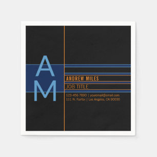 Modern monogram en bewerkbare vormen en kleuren servet