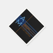 Modern monogram en bewerkbare vormen en kleuren servet (Hoek)