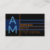 Modern monogram en bewerkbare vormen en kleuren visitekaartje (Voorkant)