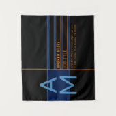 Modern monogram en bewerkbare vormen en kleuren wandkleed (Voorkant)