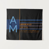 Modern monogram en bewerkbare vormen en kleuren wandkleed (Voorkant (horizontaal))