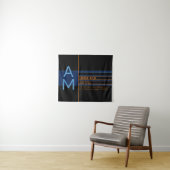 Modern monogram en bewerkbare vormen en kleuren wandkleed (In Situ (horizontaal))