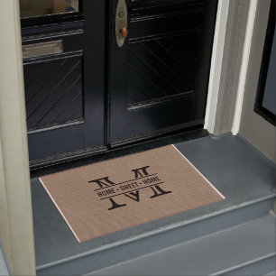 Modern monogram en bijtend Burlap-effect Deurmat