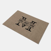 Modern monogram en bijtend Burlap-effect Deurmat (Schuin)