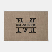 Modern monogram en bijtend Burlap-effect Deurmat (Voorkant)