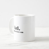 Modern Monogram en Naam Minimalistisch Ontwerp Koffiemok (Voorkant links)