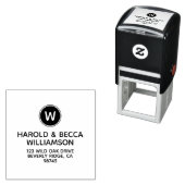 Modern monogram en naam retouradres zelfinktende stempel (In situ)