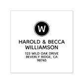 Modern monogram en naam retouradres  zelfinktende stempel (Design)