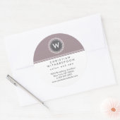 Modern Monogram Esthetisch Ronde Sticker (Envelop)
