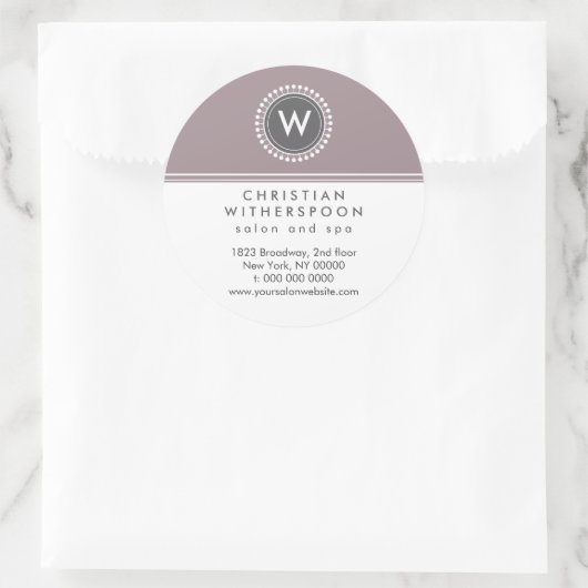 Modern Monogram Esthetisch Ronde Sticker (Tas)