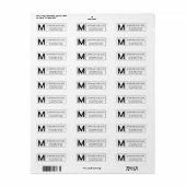 Modern Monogram Etiket (Full Sheet)
