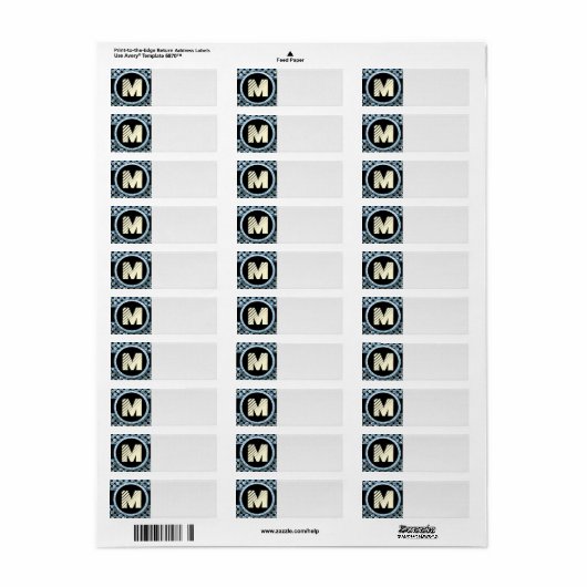 Modern Monogram Etiket (Full Sheet)