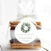 Modern Monogram Eucalyptus Krans Favoriet | Wit Ronde Sticker