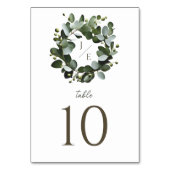 Modern Monogram Eucalyptus Krans Trouwen | Wit Kaart (Achterkant)