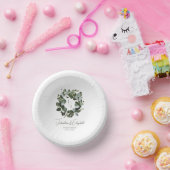 Modern Monogram Eucalyptus Krans Trouwen | Wit Papieren Kommen (Feest)