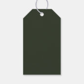Modern monogram eucalyptuskrans | Dark Green Cadeaulabel (Achterkant)