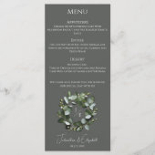 Modern monogram eucalyptuskrans | Gray Menu (Voorkant)