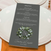 Modern monogram eucalyptuskrans | Gray Menu