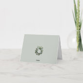Modern monogram eucalyptuskrans | Sage Green Bedankkaart (Achterkant)