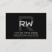 Modern monogram Euro visitekaartje (Achterkant)