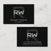 Modern monogram Euro visitekaartje (Voorkant / Achterkant)